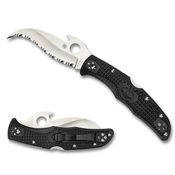 Spyderco 2024 Spyderco Matriarch 2 Lightweight Black Emerson Opener Serrated SPY-C12SBK2W - main